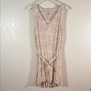 Gentle Fawn Neutral Leaft Print Mini Dress Size Small
